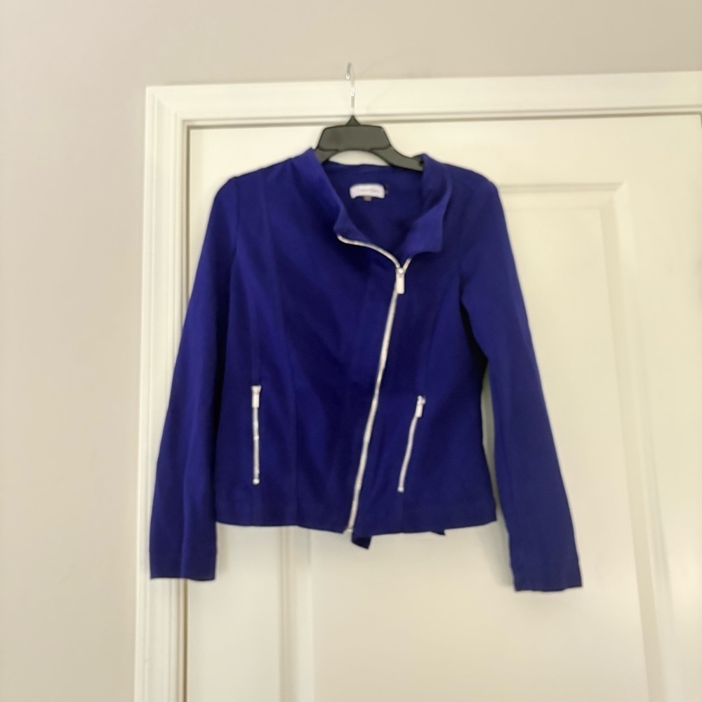 Calvin Klein Women's Violet Zip Up Blazer Jacket